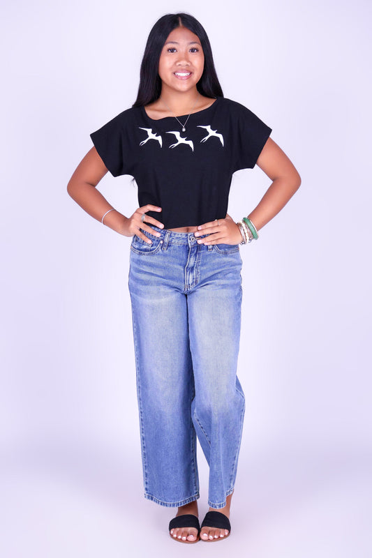 3 IWA OFF SHOULDER TEE | KIDS SIZE 8-16