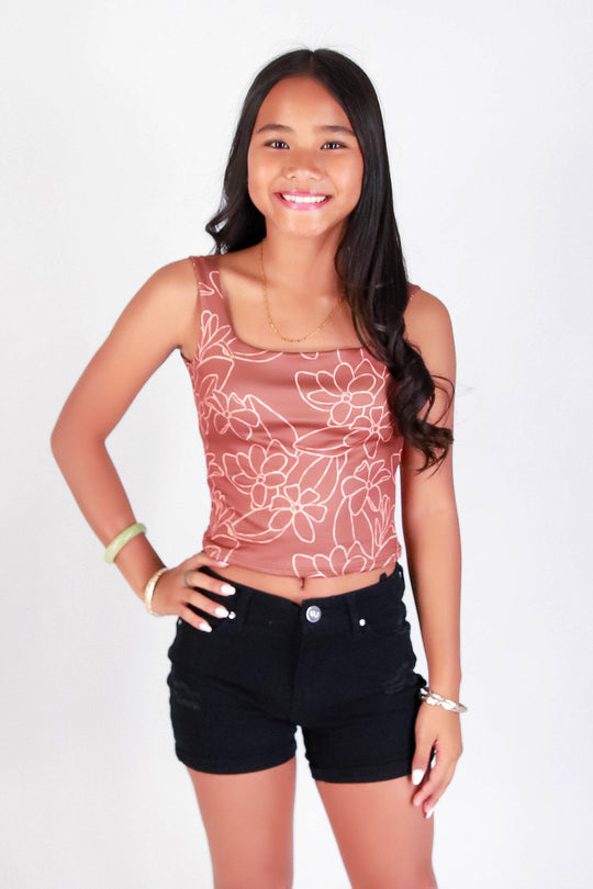 GARDENIA SQUARE NECK TANK TOP | KIDS SIZE 2-16