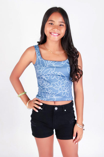 GARDENIA SQUARE NECK TANK TOP | KIDS SIZE 2-16