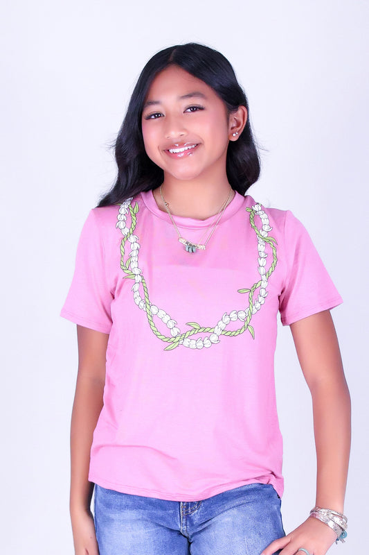 TI LEAF PIKAKE TWIST LEI TEE | KIDS SIZE 2-16