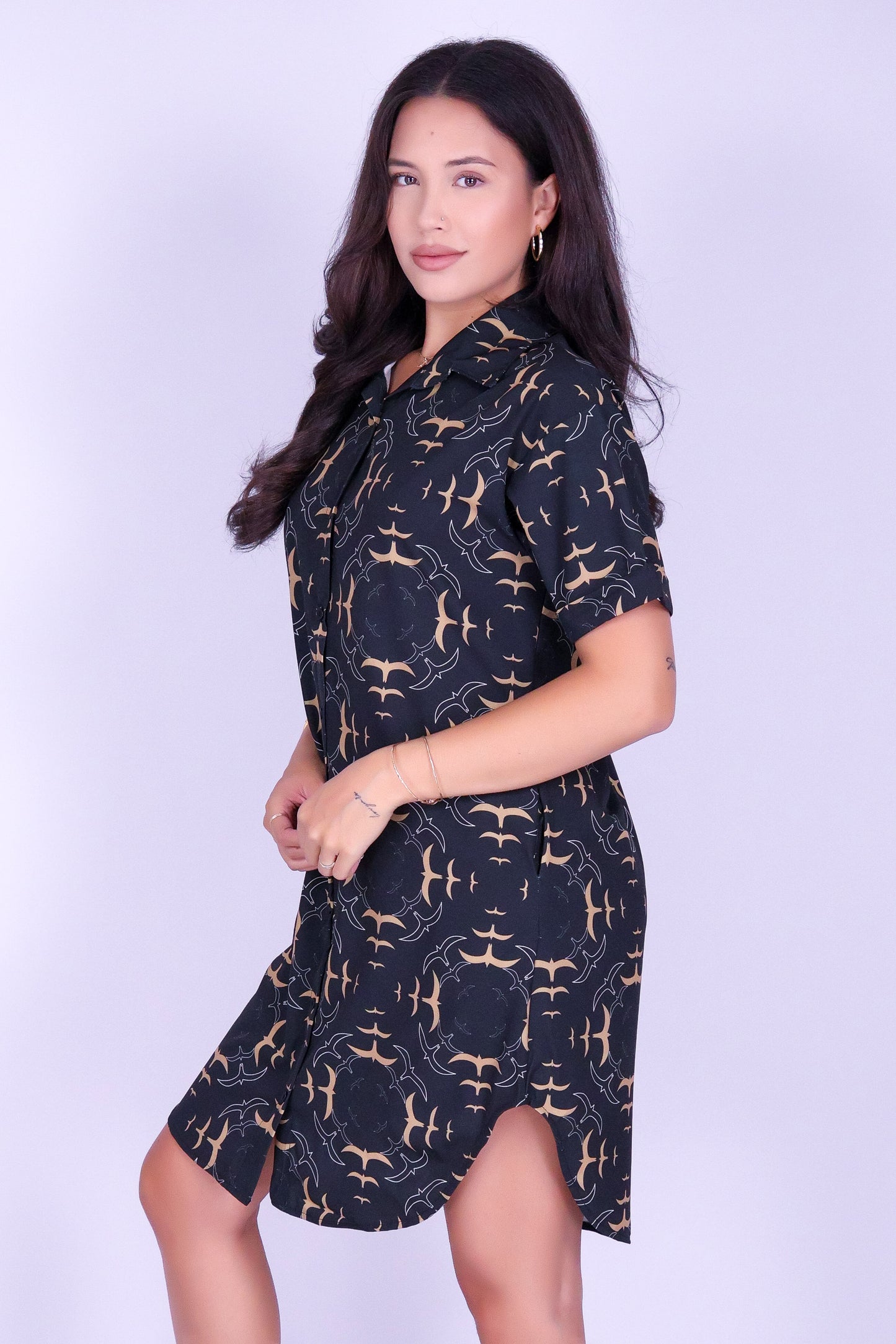 IWA CIRCLE BUTTON DOWN DRESS