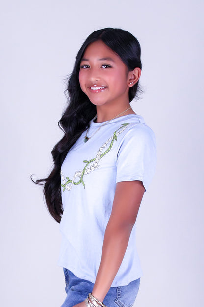 TI LEAF PIKAKE TWIST LEI TEE | KIDS SIZE 2-16