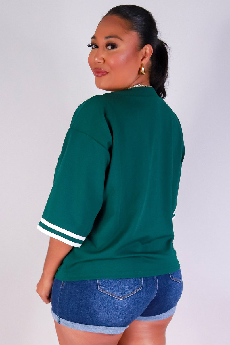Jeans Warehouse Hawaii - PLUS S/S PRINT WOVEN TOPS - HAWAII BASEBALL JERSEY | By I JOAH