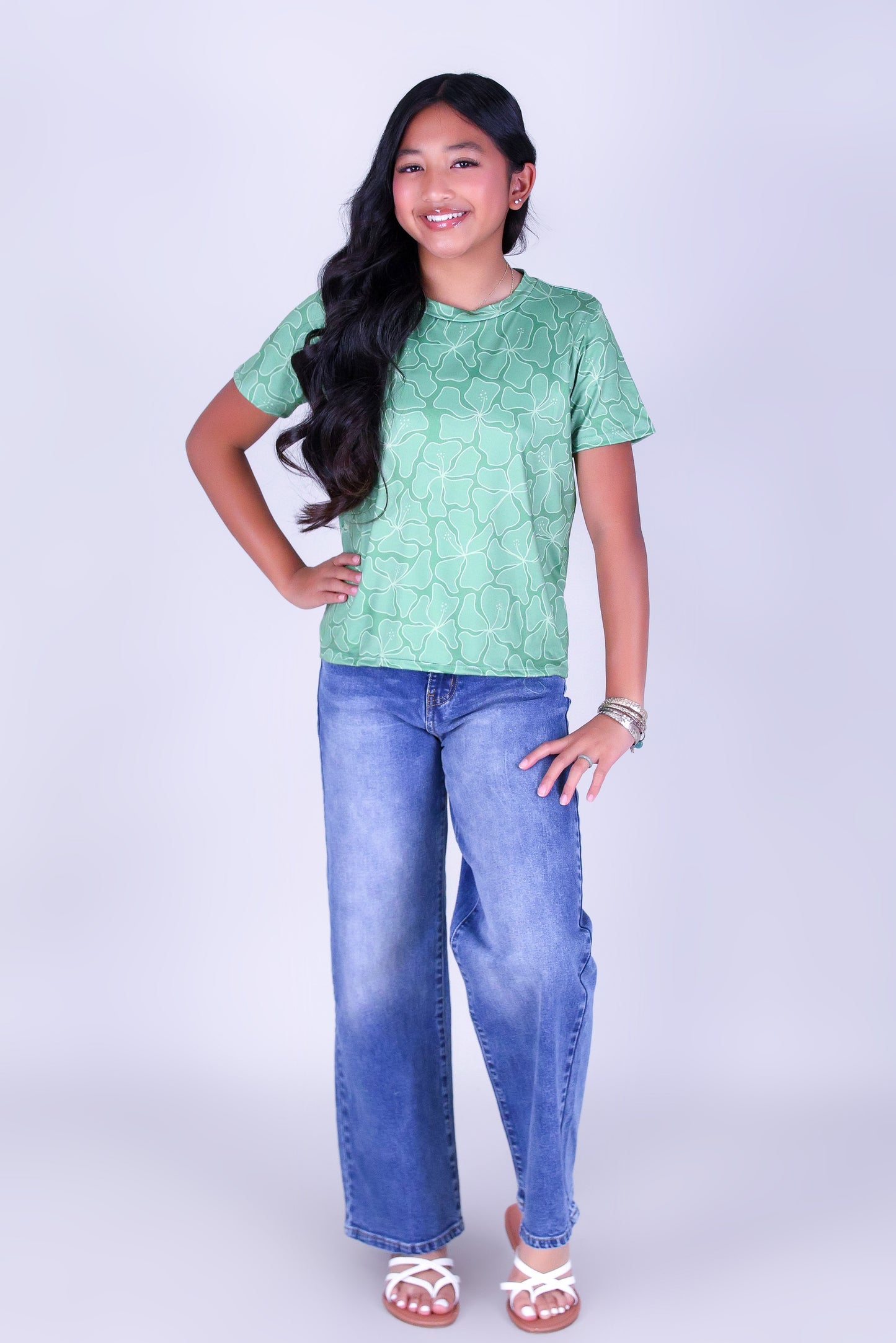 WAVY HIBISCUS TOP | KIDS SIZE 2-16