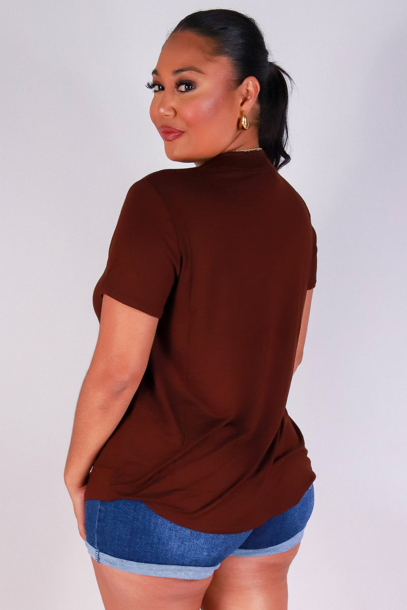 Jeans Warehouse Hawaii - PLUS S/S Knit Top - FLOW WITH IT TOP | By CRESCITA APPAREL/SHINE I