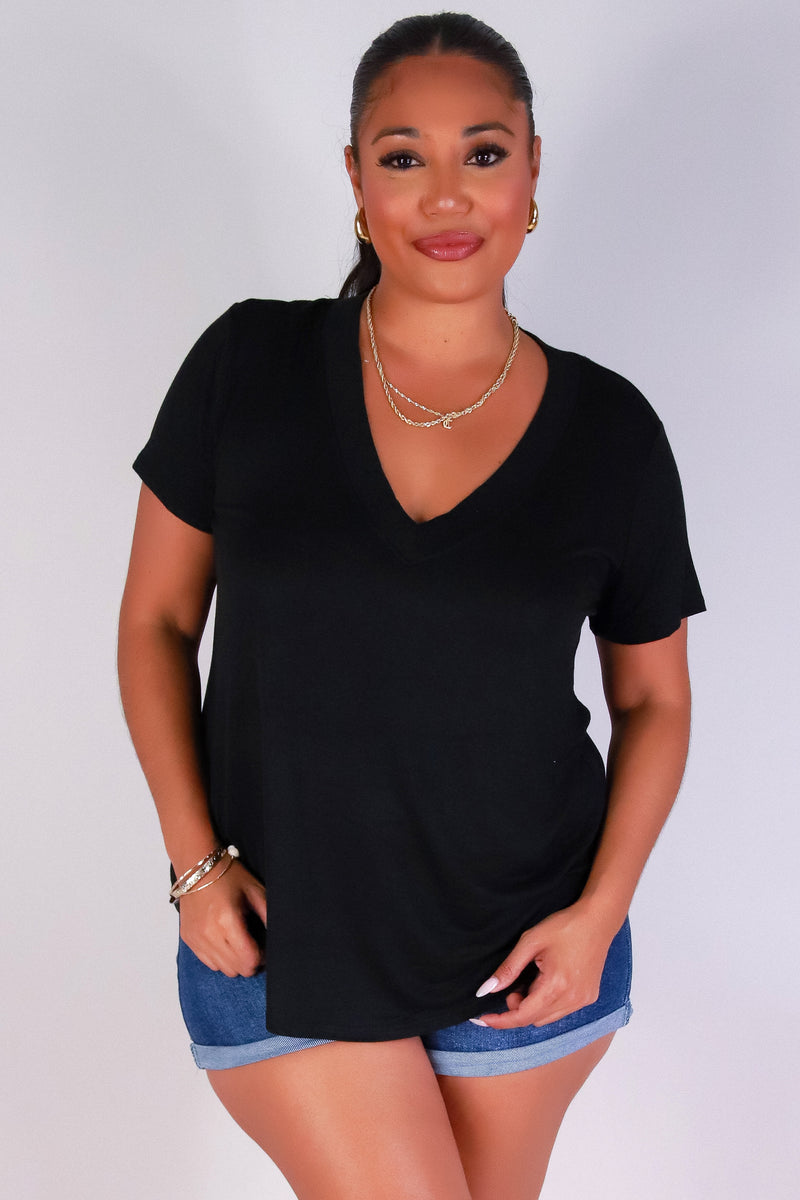 Jeans Warehouse Hawaii - PLUS S/S Knit Top - FLOW WITH IT TOP | By CRESCITA APPAREL/SHINE I