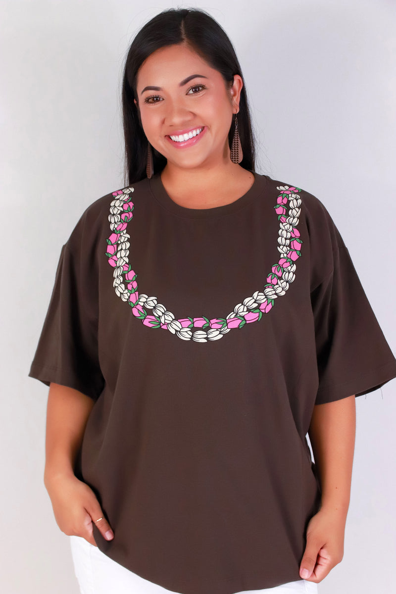 Jeans Warehouse Hawaii - PLUS S/S SCREENS - PIKAKE LOKELANI OVERSIZED TEE | By ROCK & ROSE BY CHERIE