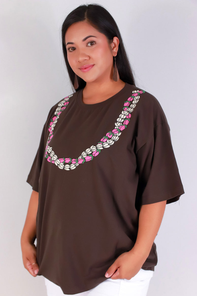Jeans Warehouse Hawaii - PLUS S/S SCREENS - PIKAKE LOKELANI OVERSIZED TEE | By ROCK & ROSE BY CHERIE