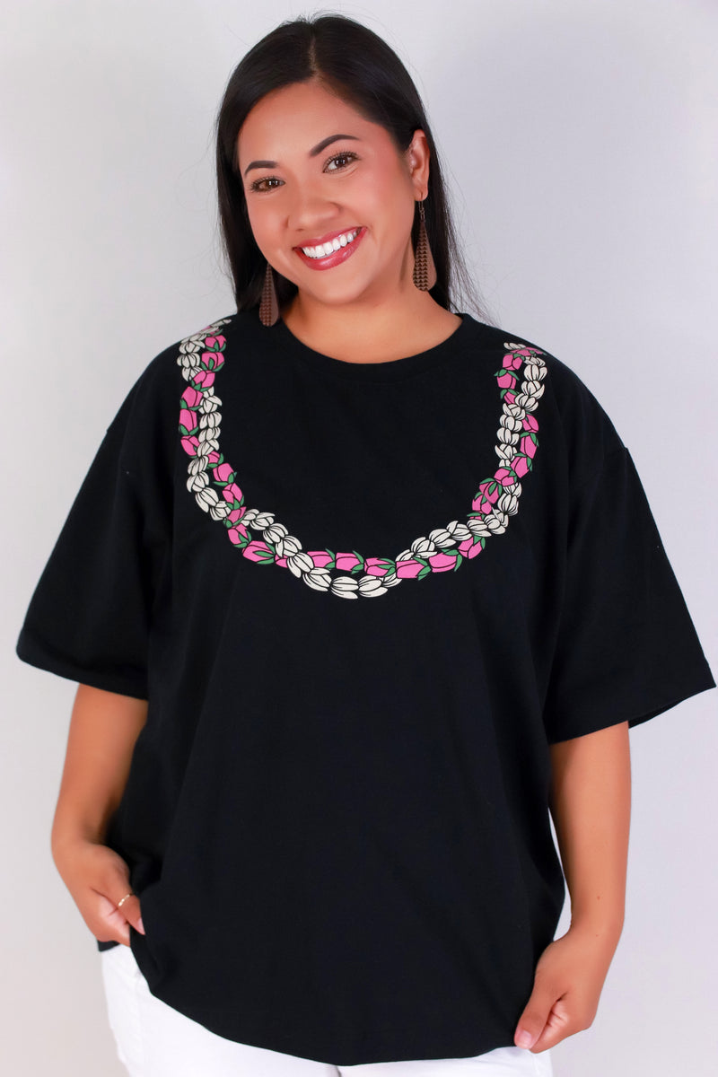 Jeans Warehouse Hawaii - PLUS S/S SCREENS - PIKAKE LOKELANI OVERSIZED TEE | By ROCK & ROSE BY CHERIE