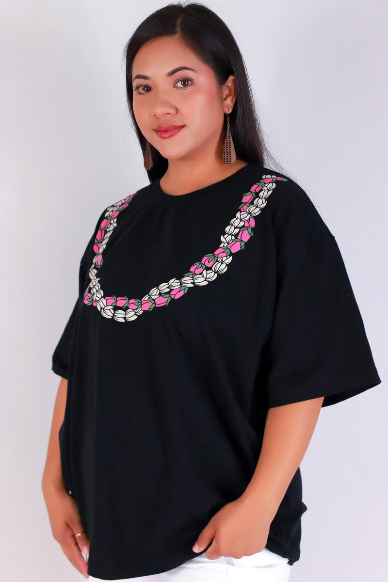 Jeans Warehouse Hawaii - PLUS S/S SCREENS - PIKAKE LOKELANI OVERSIZED TEE | By ROCK & ROSE BY CHERIE