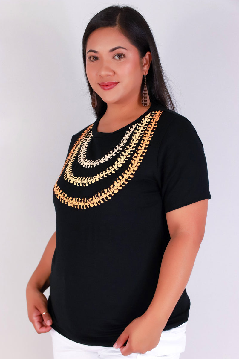 Jeans Warehouse Hawaii - PLUS S/S SCREENS - PUAKENIKENI 3 STRAND LEI TEE | By LUZ