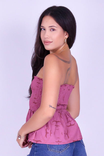 IWA CIRCLE SMOCKED TUBE TOP