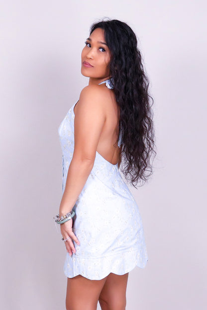 REFINED MOTION HALTER DRESS