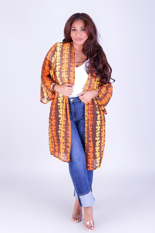 PUAKENIKENI OUTLINE CHIFFON CARDIGAN