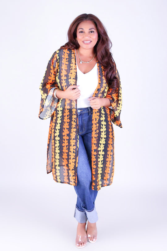 PUAKENIKENI OUTLINE CHIFFON CARDIGAN
