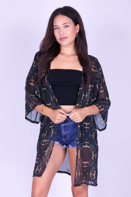 IWA CIRCLE CHIFFON CARDIGAN
