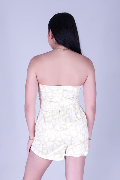 WAVY HIBISCUS TUBE ROMPER