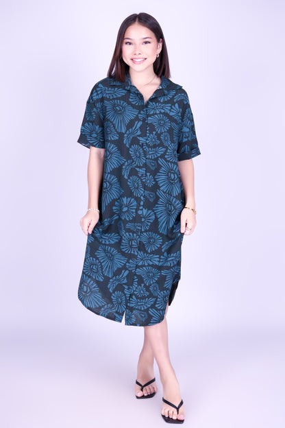 ISLAND OPIHI SHELLS BUTTON DOWN DRESS