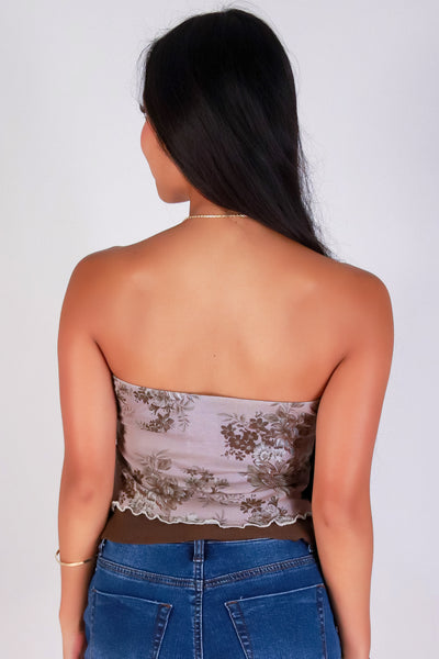 Jeans Warehouse Hawaii - SL PRINT - SWEET ILLUSION MESH TUBE TOP | By PAPERMOON/ B_ENVIED