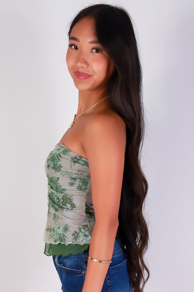 Jeans Warehouse Hawaii - SL PRINT - SWEET ILLUSION MESH TUBE TOP | By PAPERMOON/ B_ENVIED