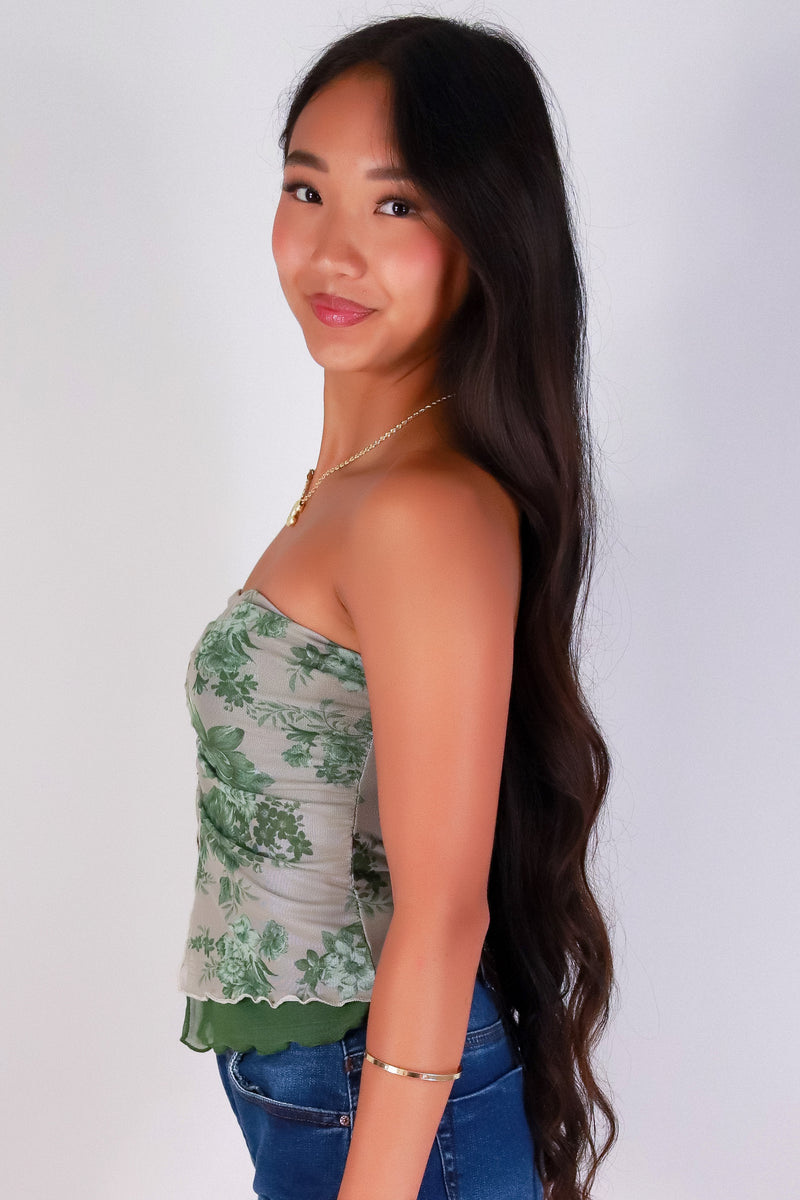 Jeans Warehouse Hawaii - SL PRINT - SWEET ILLUSION MESH TUBE TOP | By PAPERMOON/ B_ENVIED