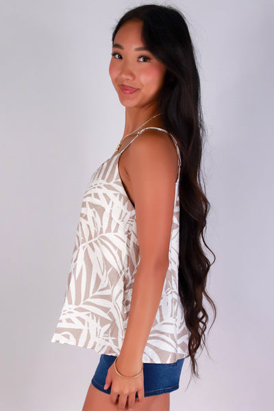 Jeans Warehouse Hawaii - TANK PRINT WOVEN CASUAL TOPS - BLOOM THEORY TOP | By PAPERMOON/ B_ENVIED