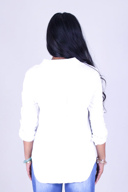 BREEZY BUTTON-DOWN TOP