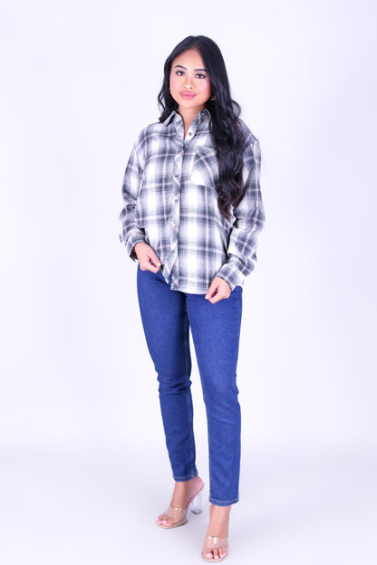 SWEET CHECKS OVERSIZED PLAID TOP