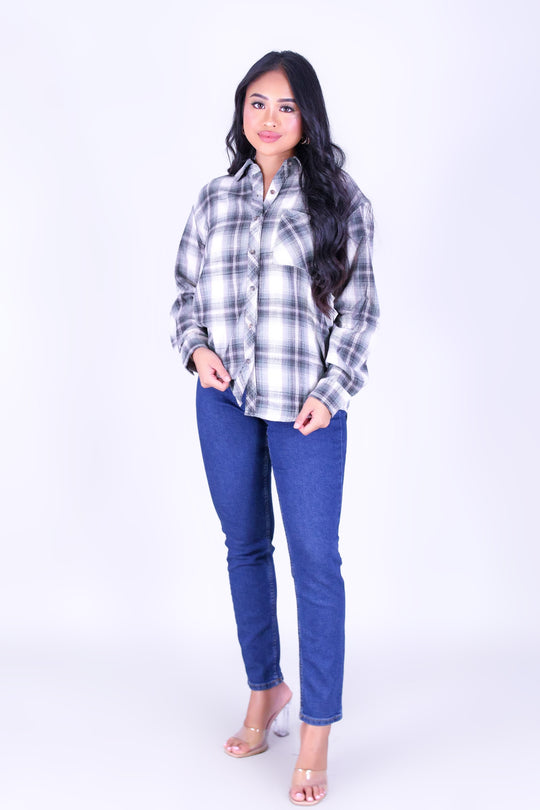 SWEET CHECKS OVERSIZED PLAID TOP