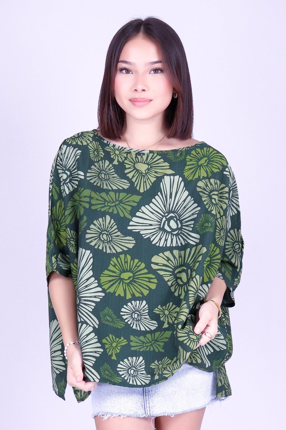 ISLAND OPIHI SHELLS COLD SHOULDER TOP