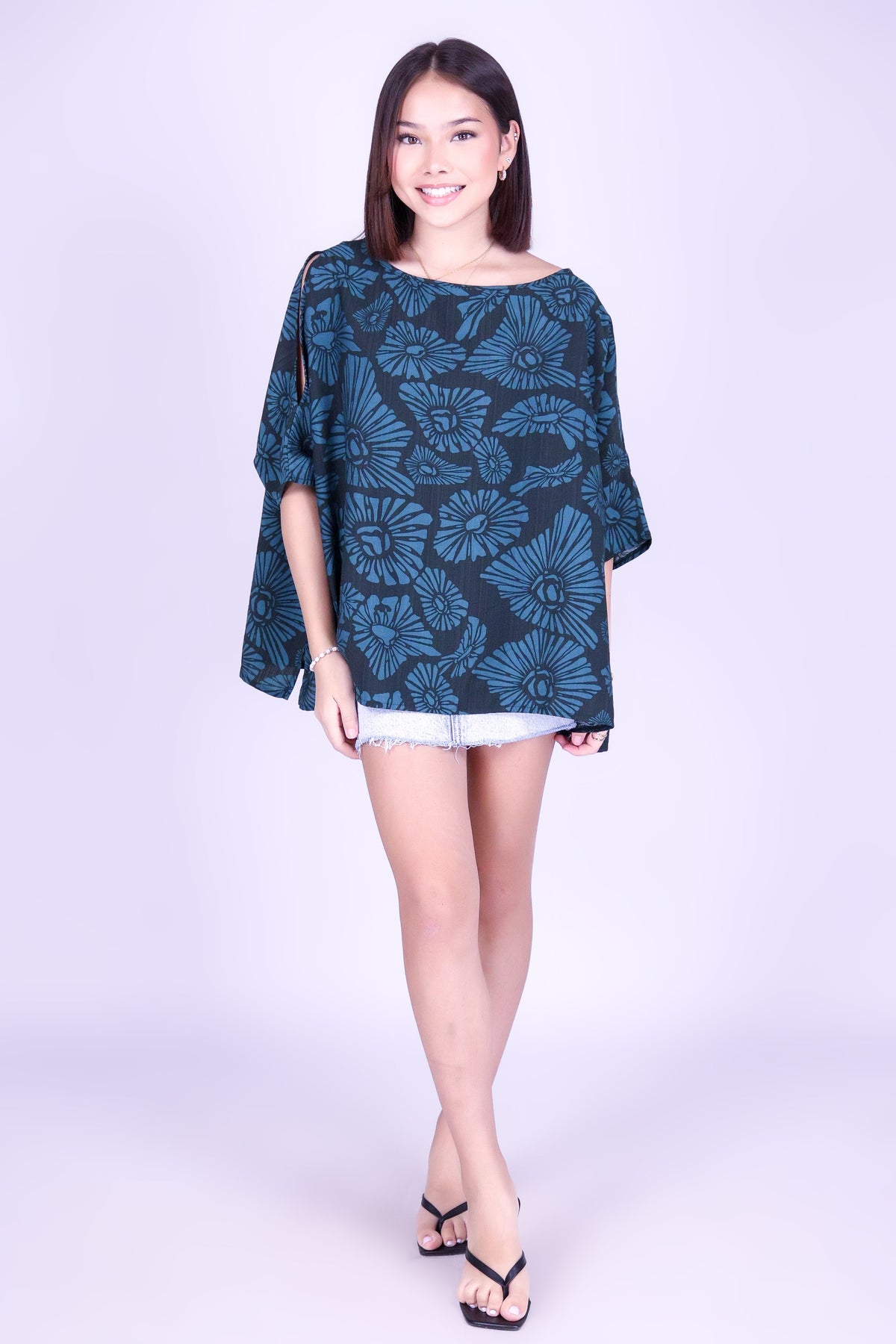 ISLAND OPIHI SHELLS COLD SHOULDER TOP