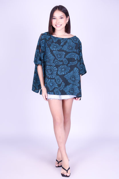 ISLAND OPIHI SHELLS COLD SHOULDER TOP