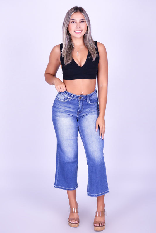 HIGHLINE CROP DENIM CAPRI'S