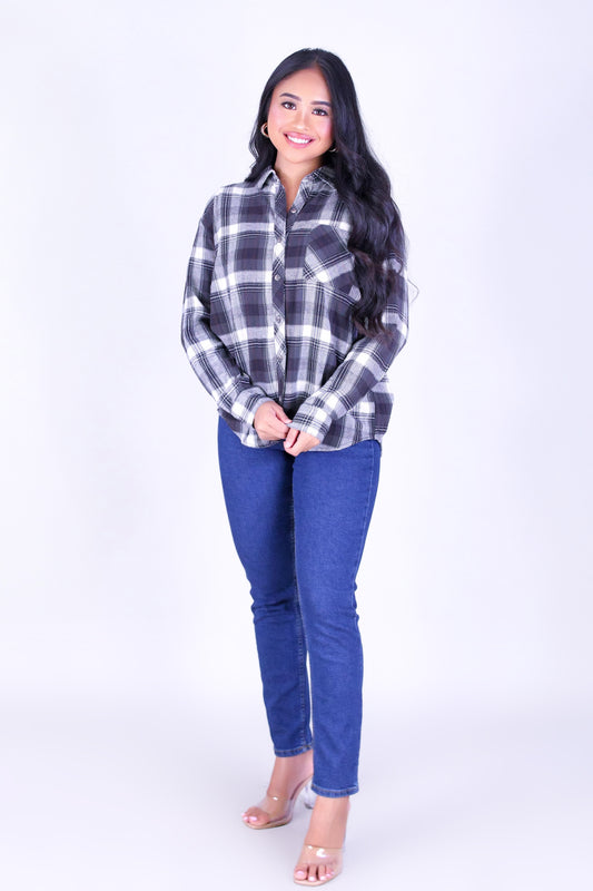 WARM CHECK OVERSIZED PLAID TOP