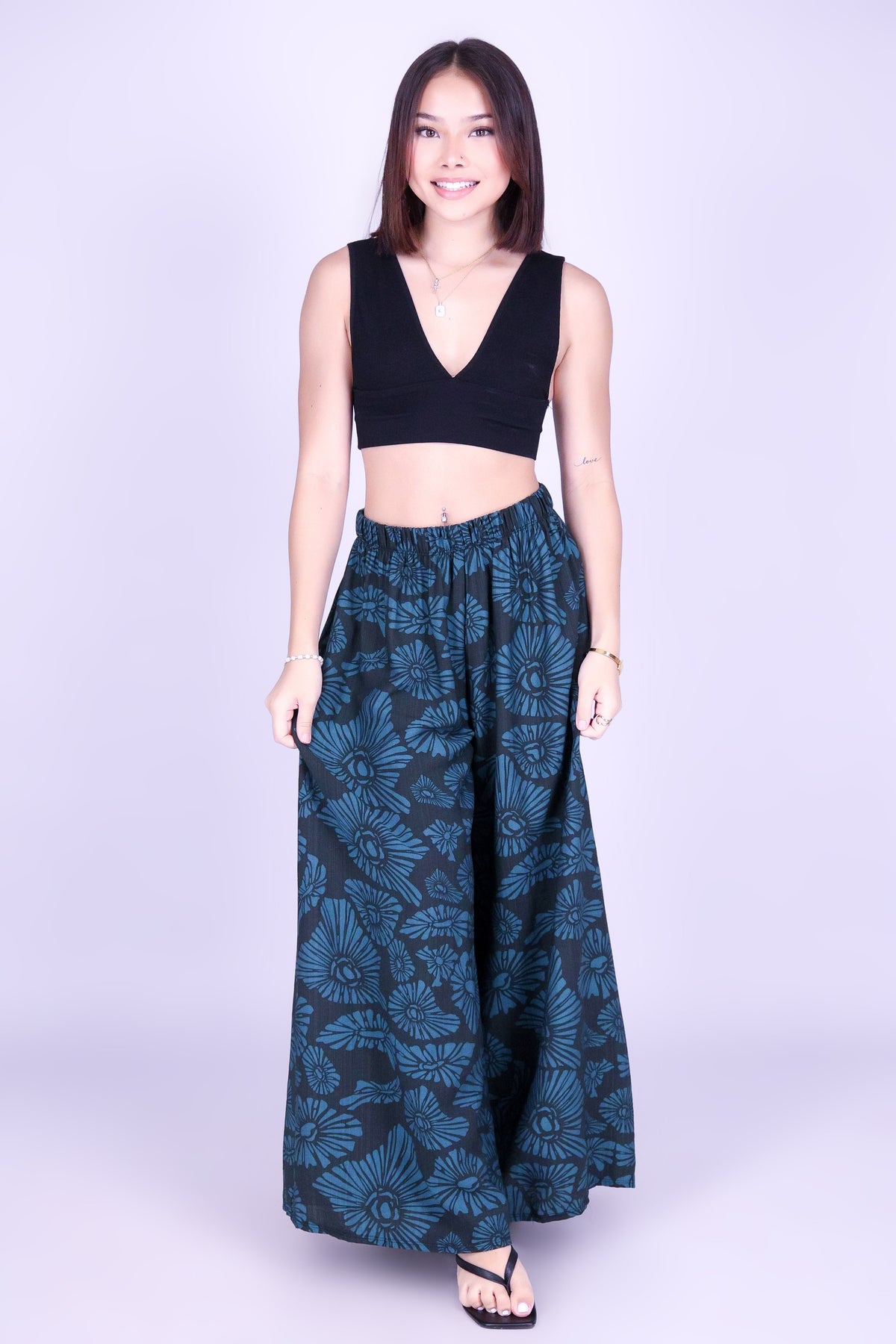 ISLAND OPIHI SHELLS PALAZZO PANTS