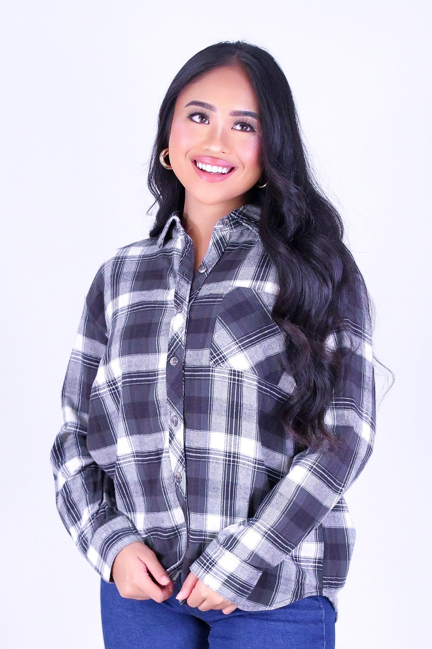 WARM CHECK OVERSIZED PLAID TOP
