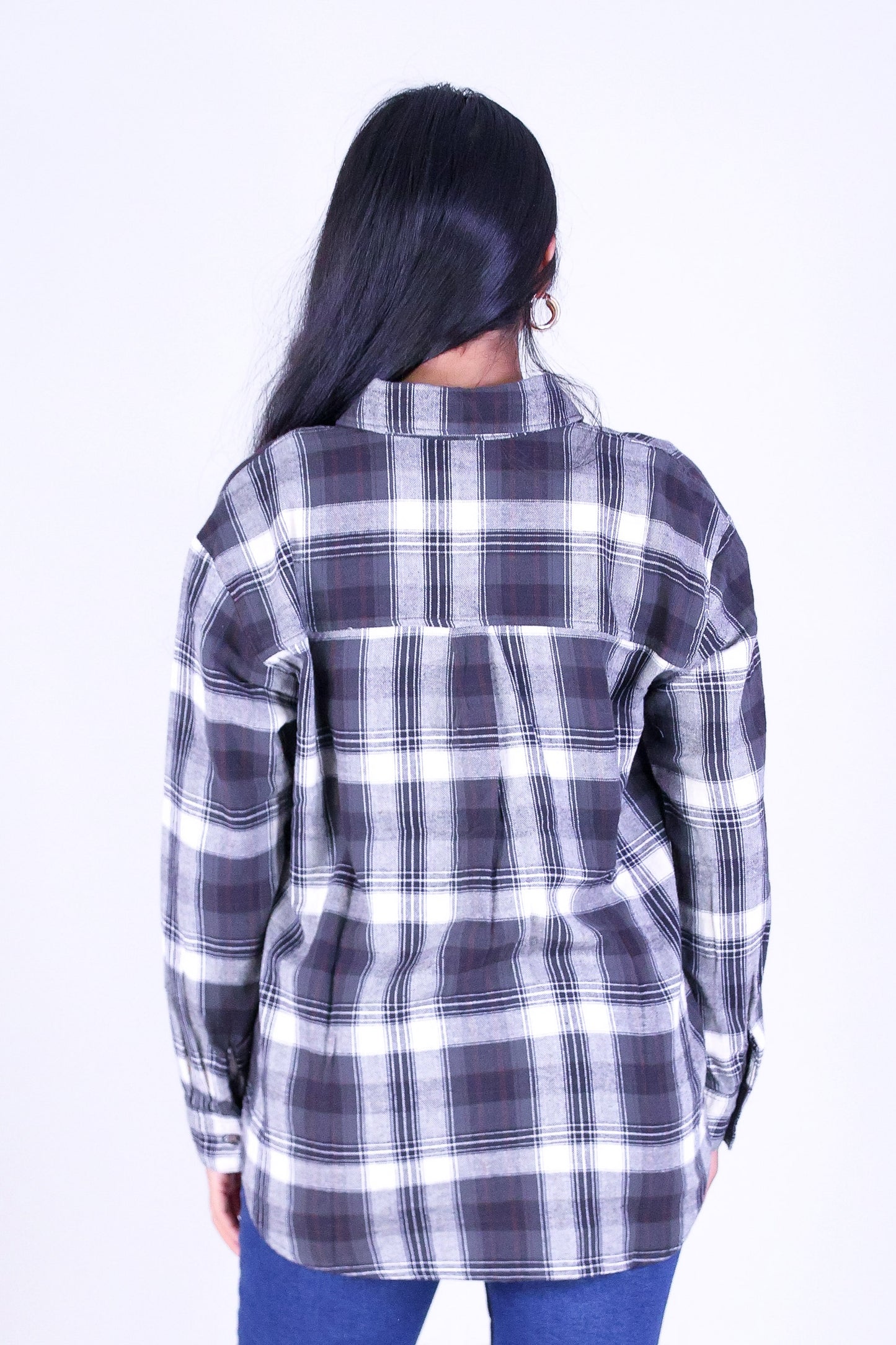 WARM CHECK OVERSIZED PLAID TOP