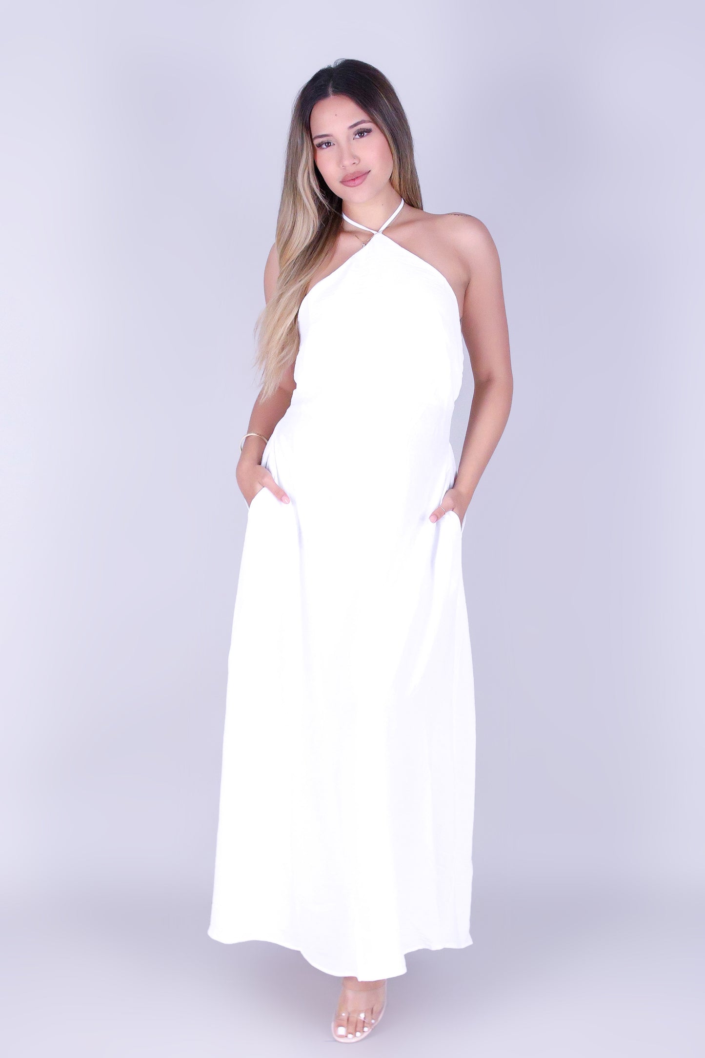 THE EVERLINE HALTER MAXI DRESS