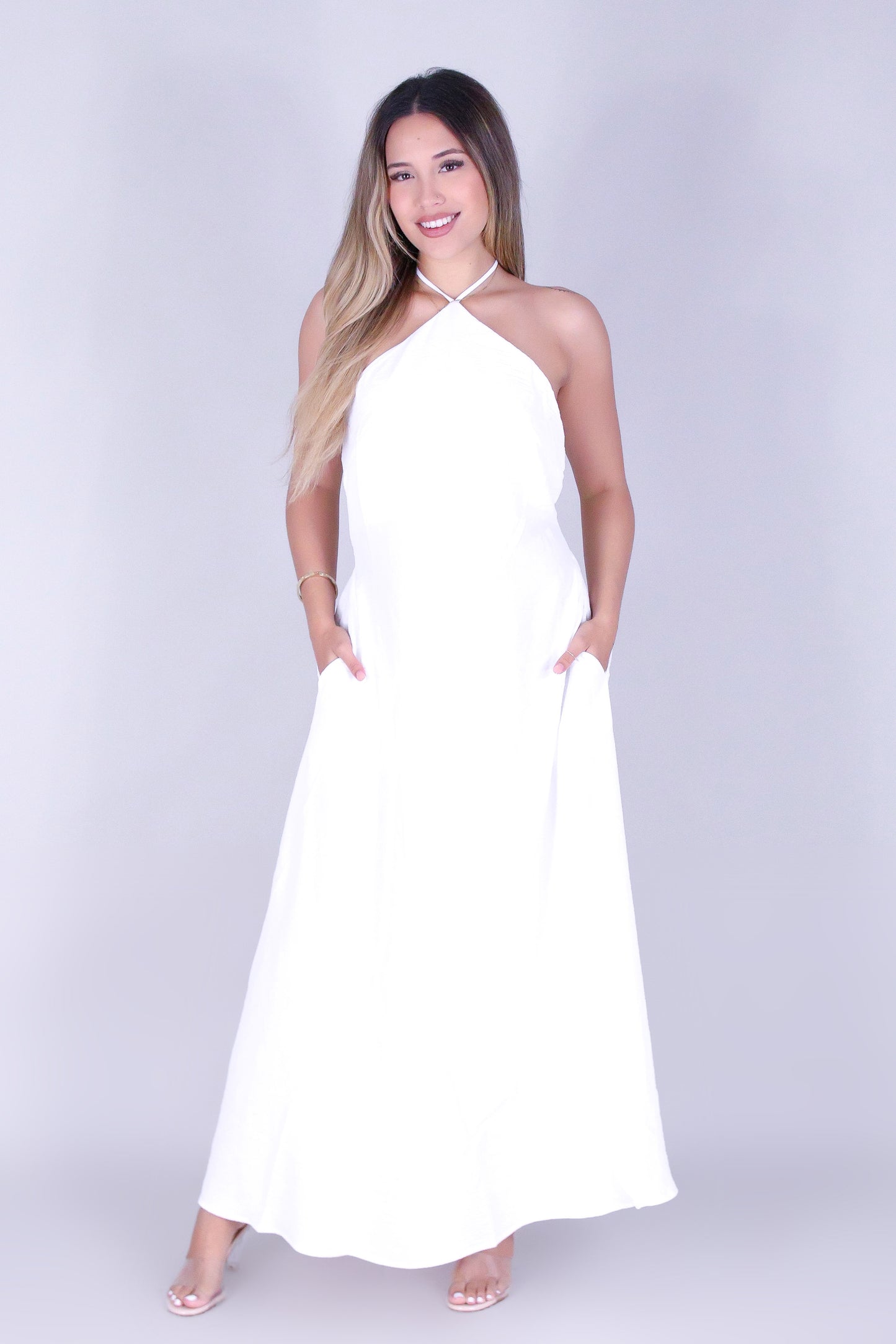 THE EVERLINE HALTER MAXI DRESS
