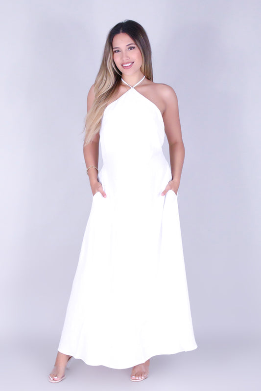 THE EVERLINE HALTER MAXI DRESS
