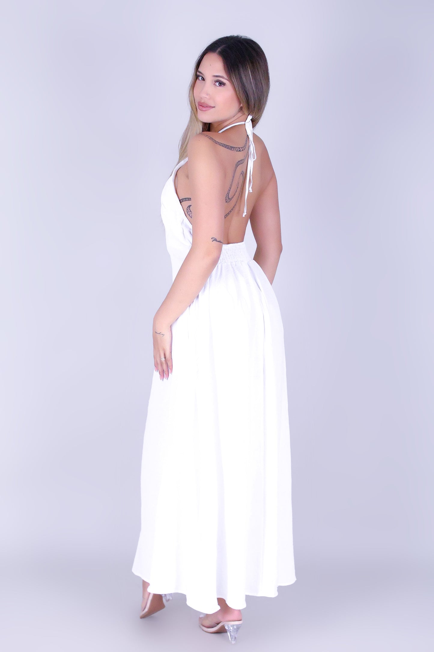 THE EVERLINE HALTER MAXI DRESS