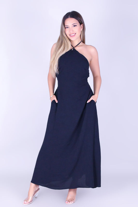 THE EVERLINE HALTER MAXI DRESS