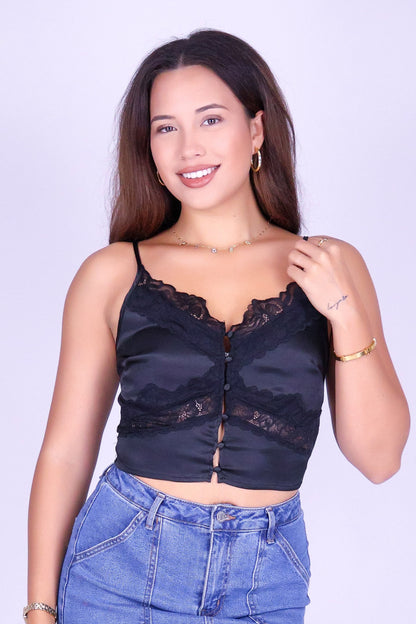 ONLY IF YOU KNEW SATIN CROP TOP