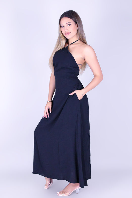 THE EVERLINE HALTER MAXI DRESS