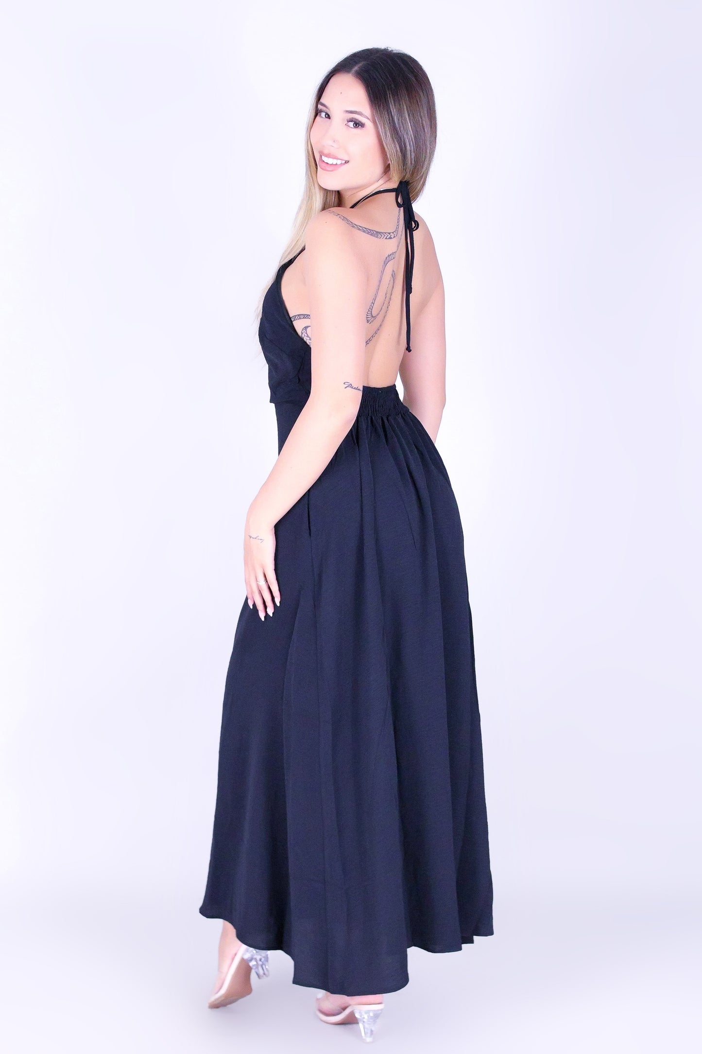 THE EVERLINE HALTER MAXI DRESS