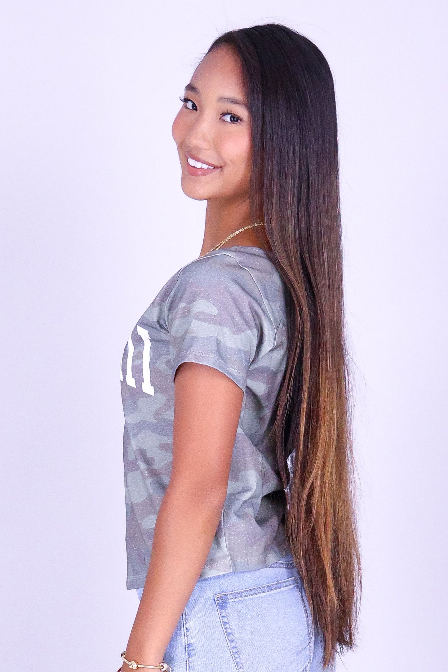 HAWAII CAMO OFF SHOULDER TEE