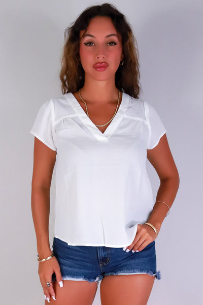 Jeans Warehouse Hawaii - S/S SOLID WOVEN CASUAL TOPS - SUMMER SWAY TOP | By BE COOL