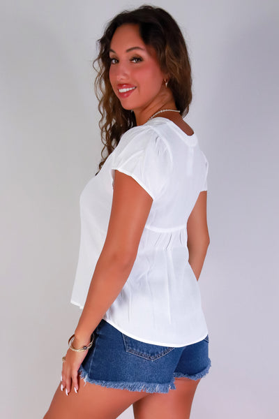 Jeans Warehouse Hawaii - S/S SOLID WOVEN CASUAL TOPS - SUMMER SWAY TOP | By BE COOL