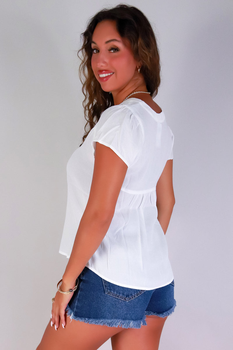 Jeans Warehouse Hawaii - S/S SOLID WOVEN CASUAL TOPS - SUMMER SWAY TOP | By BE COOL
