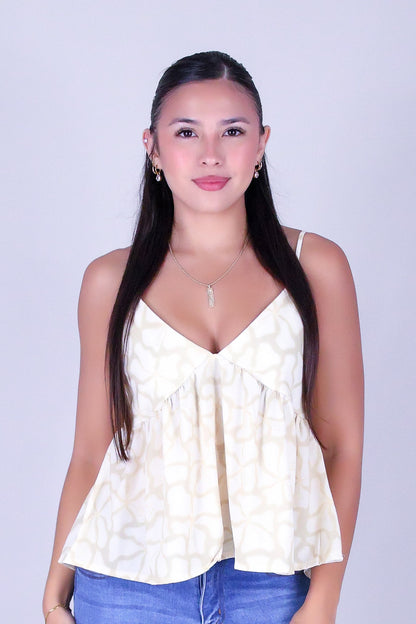 WAVY HIBISCUS BABYDOLL TOP